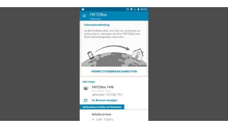 Um per App die sichere Verbindung zur Fritzbox einzurichten, muss sich das Smartphone im Heimnetz befinden.